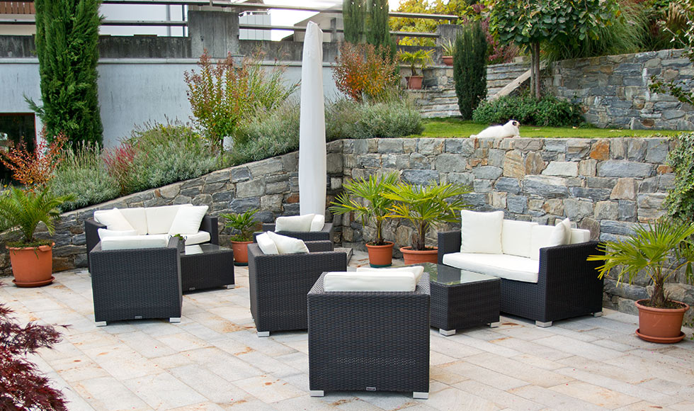 Garni Meranblick giardino con comoda lounge